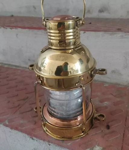 Nautical copper brass lamp - brass,