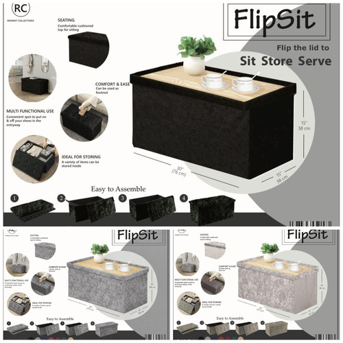 Ottoman storage box crushed - ottoman,