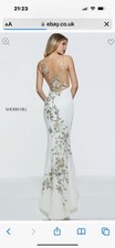 Sherri hill Size 10 White Lace  Dress With Lovely Back Detail. New With Tags 