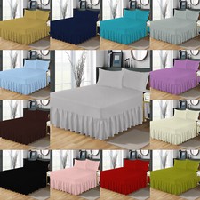 Extra Deep Fitted Valance Sheet Bed Sheets Single Double King Size OR Pillowcase