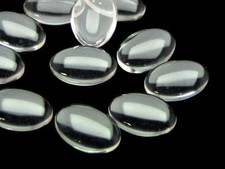 Transparent Glass Oval Cabochons 18mm x 12mm Domed Cameo Flat Back PICK QUANTITY