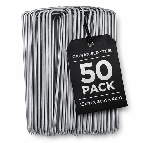 50x galvanised pins weed - u,