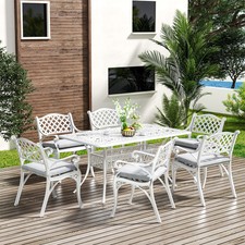 7pcs Bistro Set Cast Aluminium