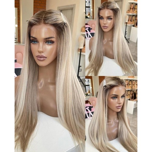 Pre plucked lace front wig - front,