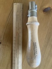 Vintage Wood & Brass FOOTPRINT SHEFFIELD ENGLAND Keyhole Saw Handle (no blade)