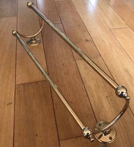 Vintage gold double towel rail - gold,