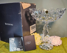 Waterford Seahorse Pedestal Centerpiece Bowl 12.5 in Crystal, Artist Signed