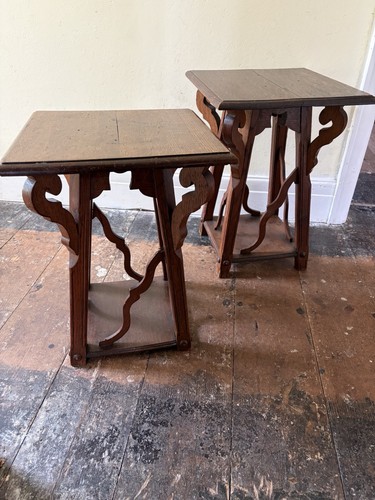 Pair antique oak - of,