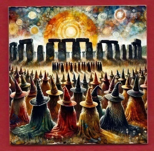 Stonehenge witches ceramic art - stonehenge,