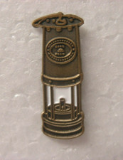 Miners Davy lamp pin badge