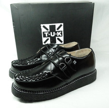 T.U.K Mens Black Leather