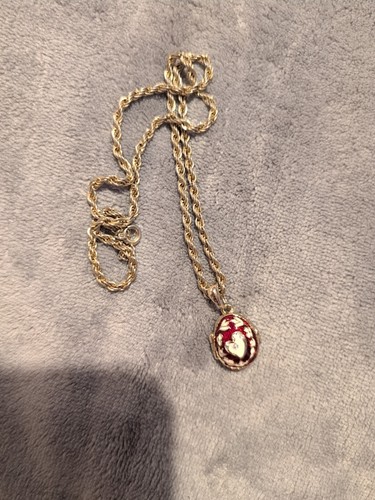 Gold tone necklace enamelled - tone,