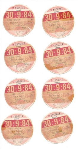 Bus tax discs with almost - bus,
