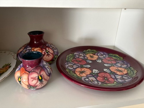 Moorcroft set pansy - set,