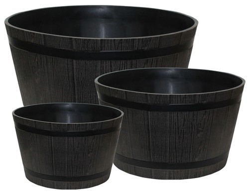 Brown wooden barrel - brown, plant