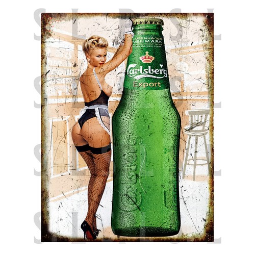 Carlsberg pin metal sign - carlsberg,