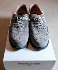 Russell & Bromley Jeeves Ladies Grey Suede Oxford Brogues Size EU 38 UK 5