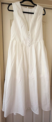 White satin tea length - white,