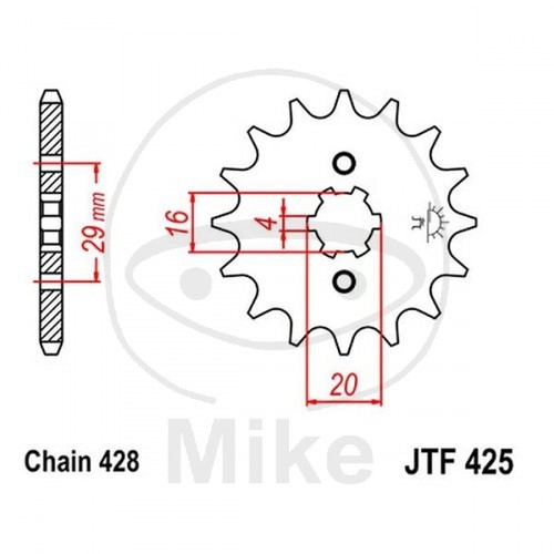Sprocket teeth pitch 428 - pitch,