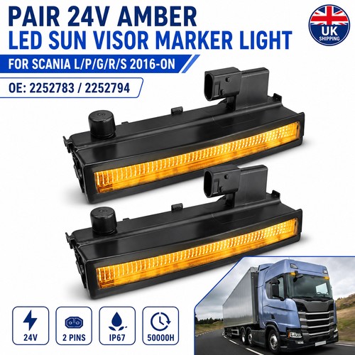 Amber led sun visor marker - 2x,