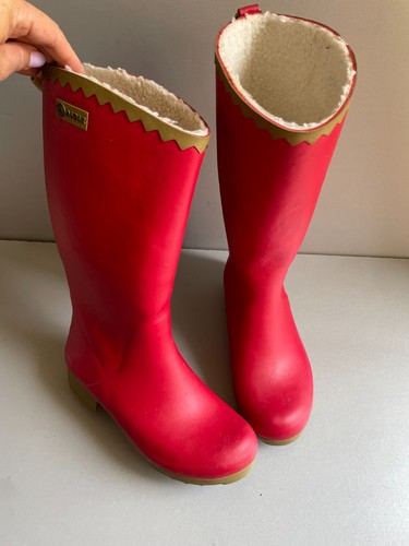 Unisex aigle red lined wellies - aigle,