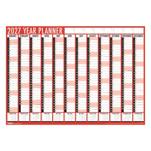 Size year wall - size, planner