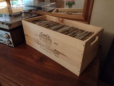 Vinyl Record Storage Box 7" single ~ Wooden wine box French (BOX ONLY)