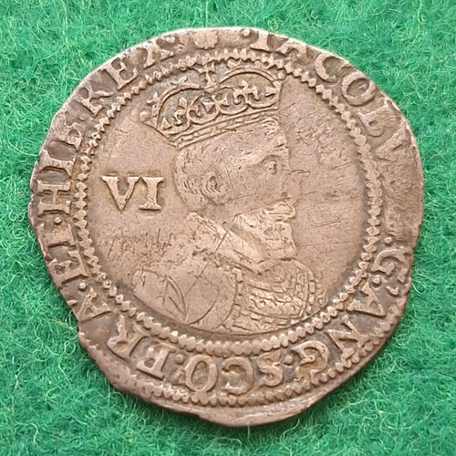 James 1603 sixpence thistle - 1603,