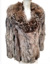 Real Silver Fox Fur Vintage Lady's Coat Sz S to M 10 12 