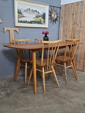 ERCOL PLANK TABLE & FOUR ERCOL