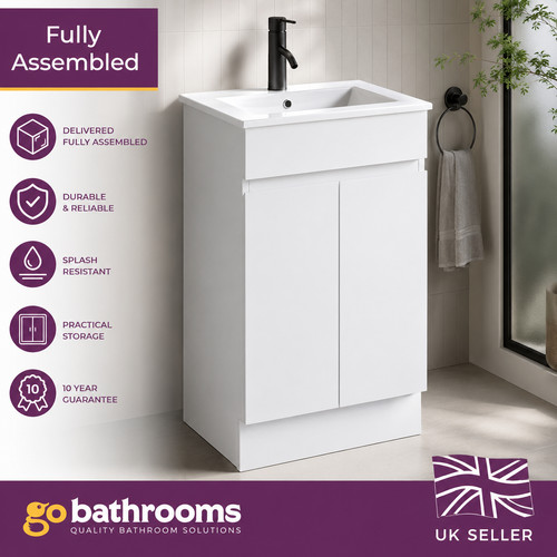 500mm matt white - 500mm, vanity