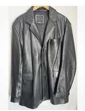 Wallace Sacks Men's Black Leather Jacket Size M In Excellent Condition