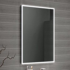 Bathroom Mirror Wall Mount Illuminated LED Light Sensor Anti-Fog Demister 700mm