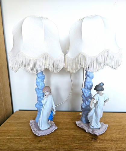 Nao lladro pair porcelain girl - pair,