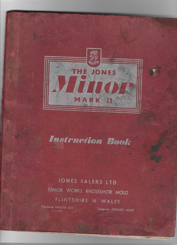 The jones minor baler mark - baler, (mark