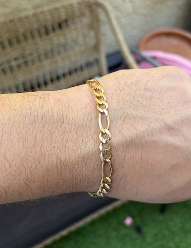 10k solid gold figaro bracelet - solid,