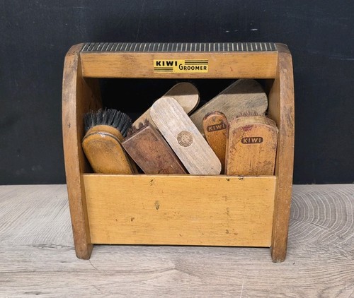 Vintage shoe cleaning box - box, some
