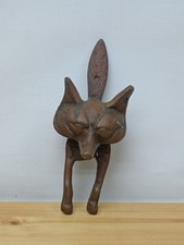 Vintage Large 10" Brass Foxes