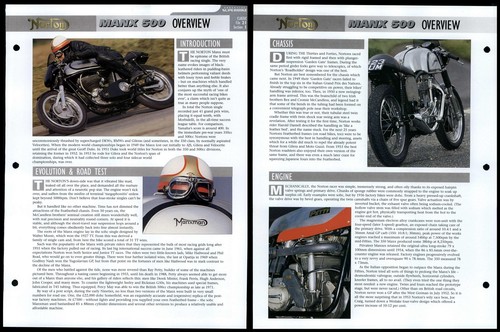 Norton manx 500 overview - overview,
