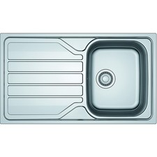 Franke Flash Reversible Stainless Steel Kitchen Sink & Drainer Single Bowl