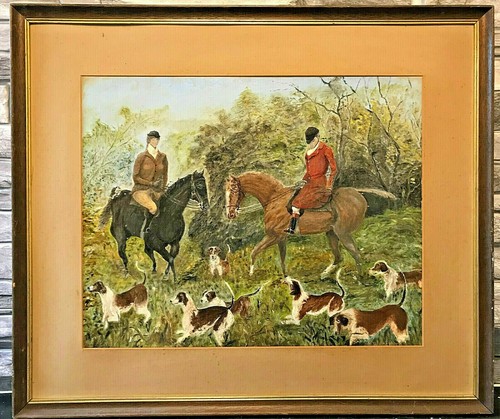 Oil board painting fox - oil, painting|