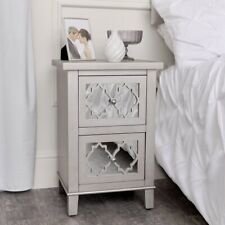 Silver Mirrored Bedside Table Sabrina Silver Range bedroom storage furniture