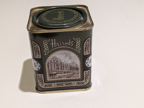 Harrods tea caddy - tin, lid
