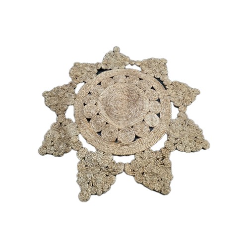 Round rug natural jute - natural,