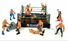 PEBBLE HUG Toy Wrestling Ring 12 Mini Fighters –Ultimate Battle Playset for Kids