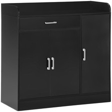 HOMCOM Modern Sideboard with Storage Cabinet, Floor Cupboard with Drawer Black