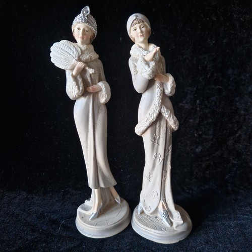 Pair vintage resin art deco - resin,