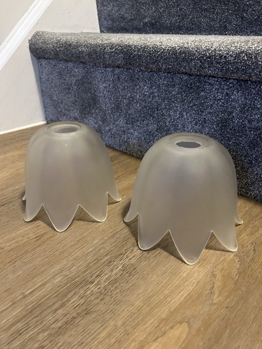 Pair vintage frosted glass - pair, of
