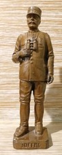 WWI Era Dated c1914 JOFFRE Bronzed Spelter Figure / Statue 16cm (B.25)