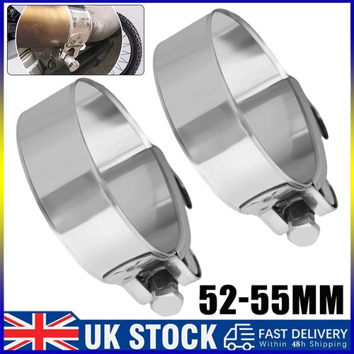Motorcycle exhaust clamp - 2x,